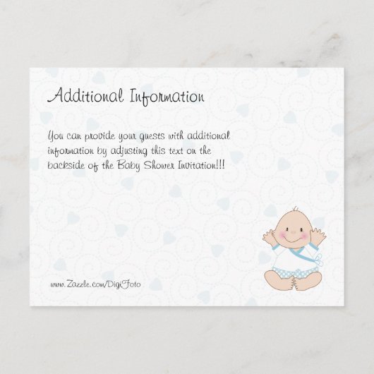 Baby shower Uitnodiging voor Baby Boy Blue Carriag (Achterkant)