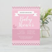 Baby shower Uitnodiging voor Baby Meisje (Staand voorkant)