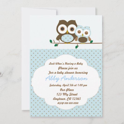 Baby shower-uitnodiging voor babyjongen kaart (Voorkant)