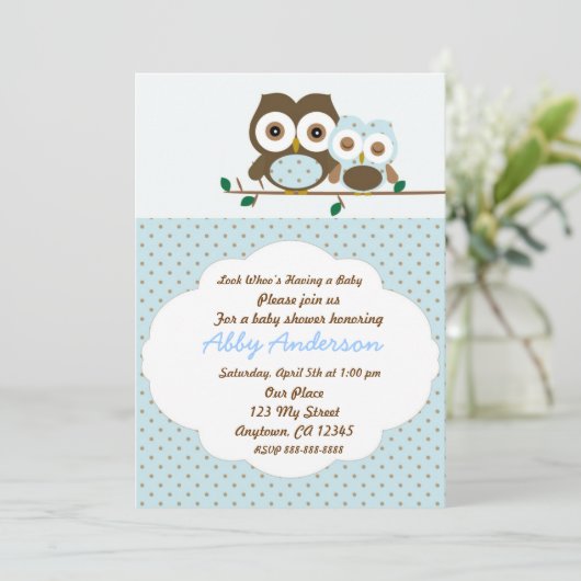 Baby shower-uitnodiging voor babyjongen kaart (Staand voorkant)