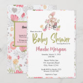 Baby shower-uitnodiging voor baby's, Bunny Kaart (Voorkant / Achterkant)