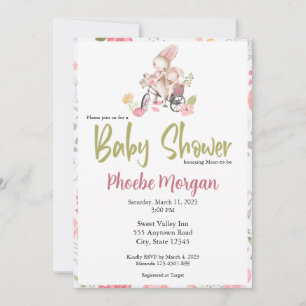 Baby shower-uitnodiging voor baby's, Bunny Kaart