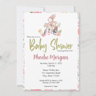 Baby shower-uitnodiging voor baby's, Bunny Kaart