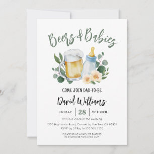 Baby Shower Uitnodiging voor Bier en Baby's Groene