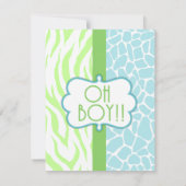 baby shower uitnodiging voor de dierlijk afdruk (Achterkant)