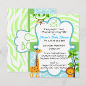 baby shower uitnodiging voor de dierlijk afdruk (Voorkant / Achterkant)