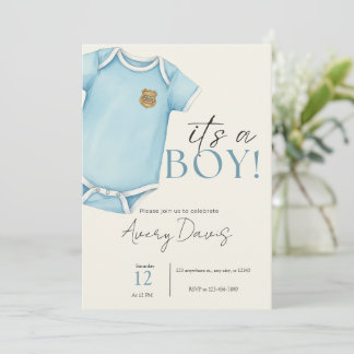 Baby shower uitnodiging voor de politie
