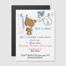 baby shower Uitnodiging voor een baby jongen