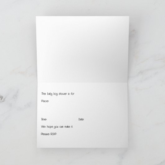 Baby shower Uitnodiging voor een jongen (Binnen)