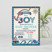 baby shower Uitnodiging voor een jongen (Staand voorkant)