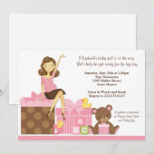 baby shower Uitnodiging voor een meisje (Voorkant / Achterkant)