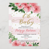 Baby shower uitnodiging voor een meisje (Voorkant / Achterkant)