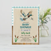 Baby shower-uitnodiging voor eenden kaart (Staand voorkant)