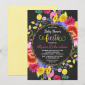 Baby shower-uitnodiging voor Fiesta, florale water Kaart (Voorkant / Achterkant)