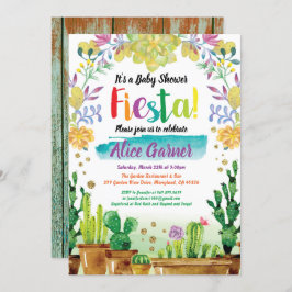 Baby shower-uitnodiging voor Fiesta met cactus Kaart
