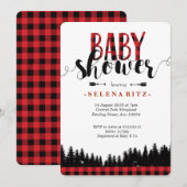 Baby shower-uitnodiging voor Forest Lumberjack Kaart (Voorkant / Achterkant)