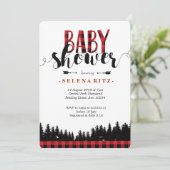 Baby shower-uitnodiging voor Forest Lumberjack Kaart (Staand voorkant)