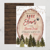 Baby shower-uitnodiging voor Forest Lumberjack Kaart (Voorkant / Achterkant)
