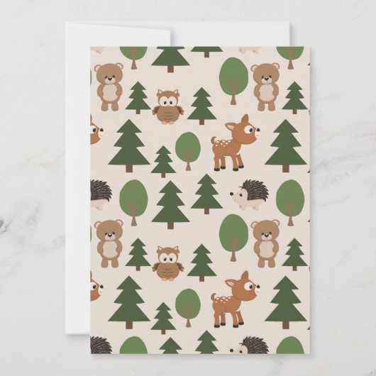 Baby shower Uitnodiging voor forrest Deer Girls (Achterkant)