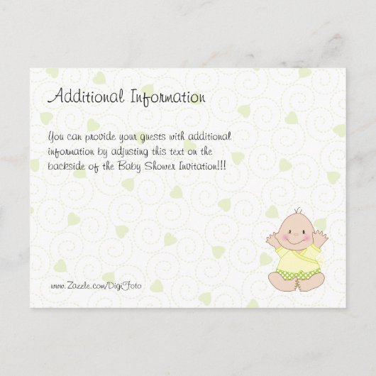 Baby shower Uitnodiging voor Gender Unknown Carria (Achterkant)