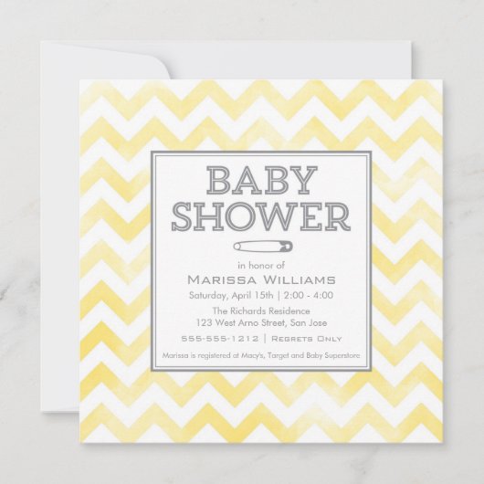 Baby shower-uitnodiging voor het Chevron-patroon Kaart (Voorkant)
