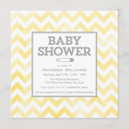 Baby shower-uitnodiging voor het Chevron-patroon Kaart
