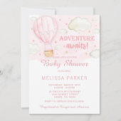 Baby shower-uitnodiging voor hot-luchtballon kaart (Voorkant)