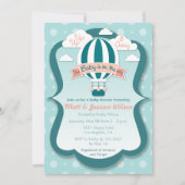 Baby shower-uitnodiging voor hot-luchtballon kaart (Voorkant)