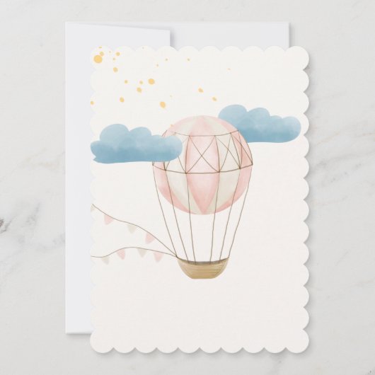Baby shower-uitnodiging voor hot-luchtballon kaart (Achterkant)