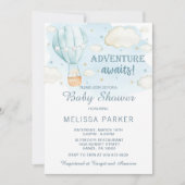 Baby shower-uitnodiging voor hot-luchtballon kaart (Voorkant)