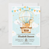 Baby shower-uitnodiging voor hot-luchtballon kaart (Voorkant)