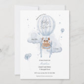 Baby shower-uitnodiging voor hot-luchtballon kaart (Voorkant)