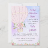 Baby shower-uitnodiging voor hot-luchtballon kaart (Voorkant)