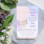 Baby shower-uitnodiging voor hot-luchtballon kaart