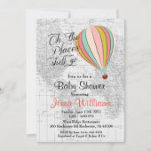 Baby shower-uitnodiging voor hot-luchtballon kaart (Voorkant)
