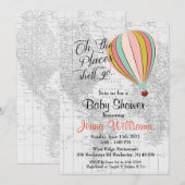 Baby shower-uitnodiging voor hot-luchtballon kaart (Voorkant / Achterkant)