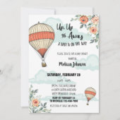 Baby shower-uitnodiging voor hot-luchtballon kaart (Voorkant)