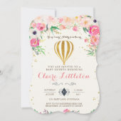 Baby shower-uitnodiging voor hot-luchtballon kaart (Voorkant)