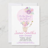 Baby shower-uitnodiging voor hot-luchtballon kaart (Voorkant)