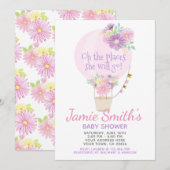 Baby shower-uitnodiging voor hot-luchtballon kaart (Voorkant / Achterkant)