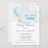 Baby shower-uitnodiging voor hot-luchtballon kaart (Voorkant)