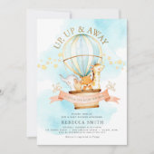 Baby shower-uitnodiging voor hot-luchtballon kaart (Voorkant)