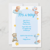 BABY SHOWER UITNODIGING voor jongens (Voorkant)