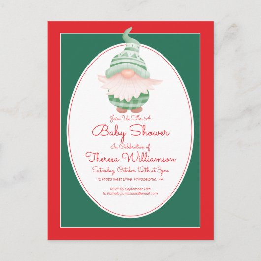 BABY SHOWER | Uitnodiging voor kerstgenote (Voorkant)