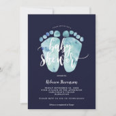 baby shower uitnodiging voor marineblauw (Voorkant)