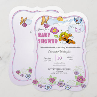 Baby Shower Uitnodiging voor Meisje 