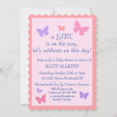 baby shower-uitnodiging voor meisje kaart (Voorkant)