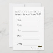 Baby shower Uitnodiging voor meisje met voetafdruk (Achterkant)