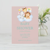 BABY SHOWER UITNODIGING VOOR MEISJES (Staand voorkant)