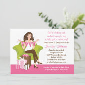 baby shower Uitnodiging voor meisjes (Staand voorkant)